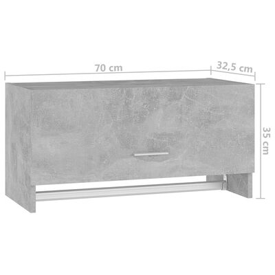 vidaXL Garderobe betonggrå 70x32,5x35 cm sponplate