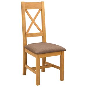 vidaXL Spisestuestol 2 stk. Massivt Eiketre Gr&aring; 45 x 54 x 105 cm
