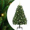 vidaXL Kunstig sammensatt juletre 150 LED-lys Gr&oslash;nn 120 cm PVC og st&aring;l