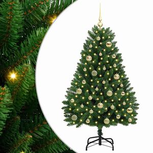 vidaXL Kunstig juletre 120 cm 150 LED-lys Varmhvit PVC og st&aring;l Gr&oslash;nn