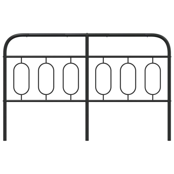 vidaXL Sengegavl i metall svart 137 cm