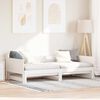 vidaXL Uttrekkbar Dagbed Hvit 203,5 x 184 x 56,5 cm Massiv furu