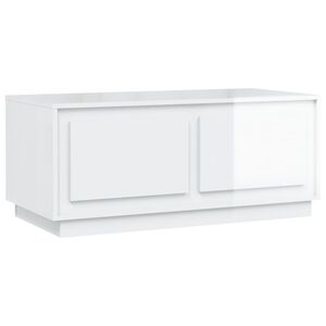 vidaXL Salongbord h&oslash;yglans hvit 102x50x44 cm konstruert tre