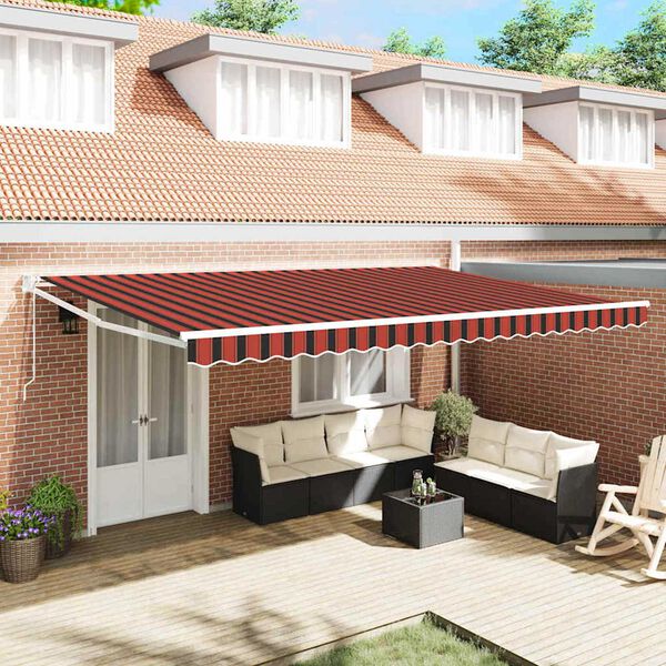 vidaXL Markise Oransje og Brunt 500 x 300 x 165 cm Polyester og Metall