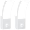 vidaXL Veggmonterte LED-utelamper sensorer 2 stk hvit st&oslash;pt aluminium