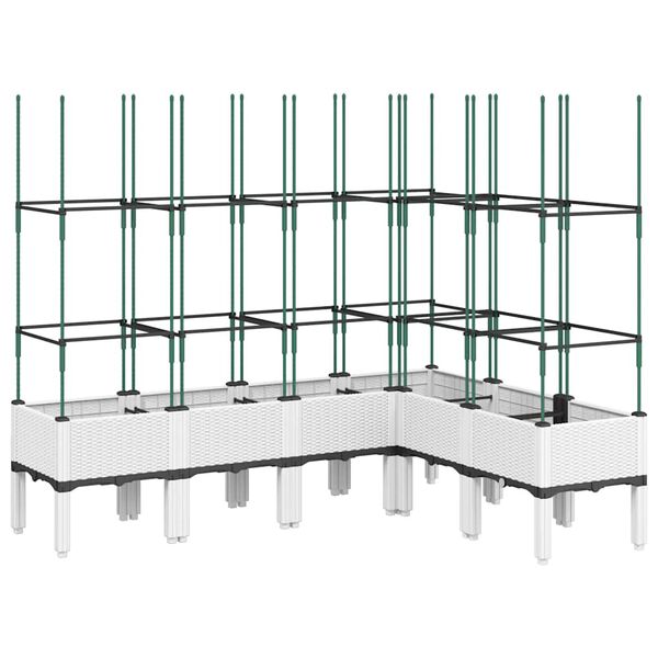 vidaXL Plantekasse med espalier hvit 160x120x142,5 cm PP