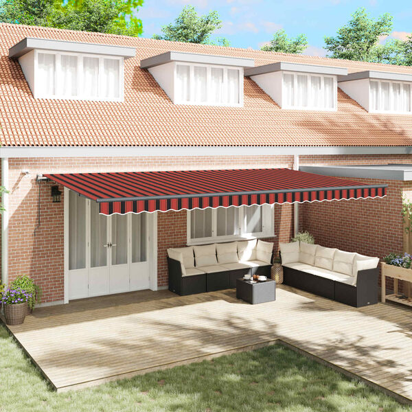 vidaXL Innvendbar Markise med oransje og brun 600 &times; 350 cm stoff