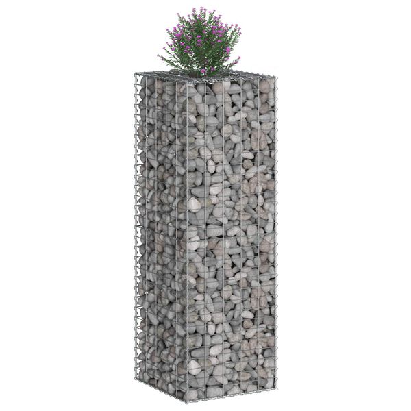 vidaXL Gabion hevet seng s&oslash;lv 50 x 50 x 150 cm Galvanisert St&aring;l