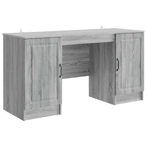 vidaXL Skrivebord Gr&aring; sonoma 142,5 x 50 x 75 cm Konstruert tre