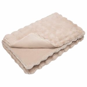 vidaXL Faux kaninullteppe Olite Beige 130 x 150 cm Polyester