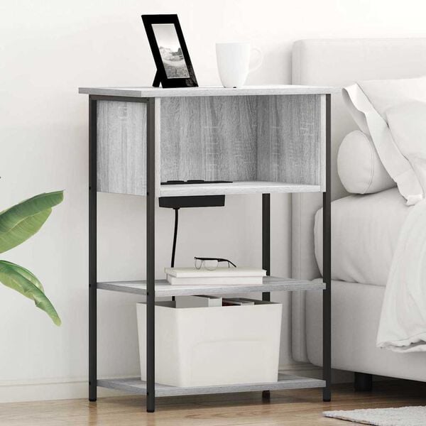 vidaXL Nattbordskap Gr&aring; Sonoma 55 x 31 x 76 cm Konstruert tre