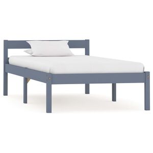 vidaXL Sengeramme gr&aring; heltre furu 100x200 cm