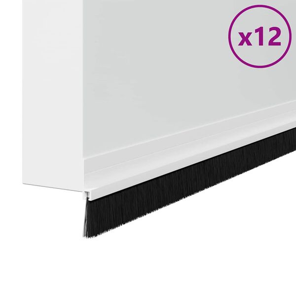 vidaXL Selvh&auml;ftende d&oslash;rb&oslash;rstetninger 12 pcs Hvit 100 cm