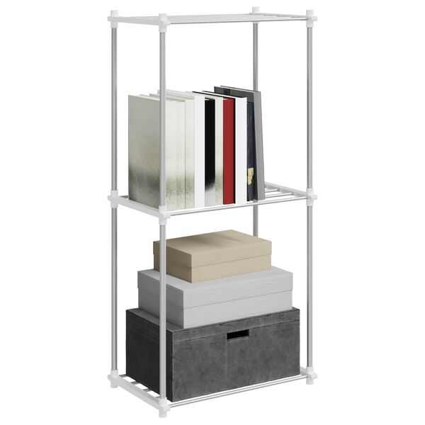 vidaXL Tubular Shelf med lagring Hvit 43 x 27 x 90 cm Aluminium