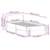vidaXL Sengeramme uten madrass hvit 75x190 cm heltre furu
