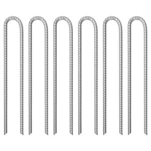 vidaXL Teltplugger 6 stk U-formet 41,5 cm &Oslash;12 mm galvanisert st&aring;l