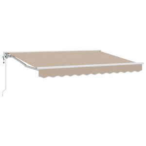 vidaXL Markiseramme Beige 350 x 200 cm Polyester med PU-belegg