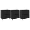 vidaXL Oppbevaringsskap 3 pcs Svart Eik 60 x 35 x 70 cm