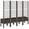 vidaXL Plantekasse med espalier brun 160x40x142 cm PP