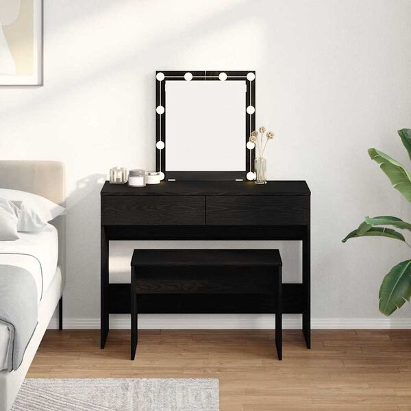 vidaXL Kledestol Svart eik 70 x 35 x 45 cm Konstruert tre