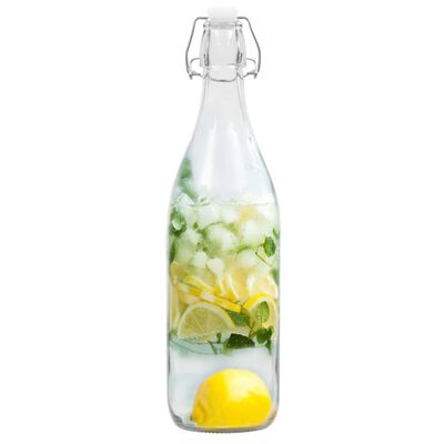 vidaXL Glassflasker med klipslukking 24 stk 1 L