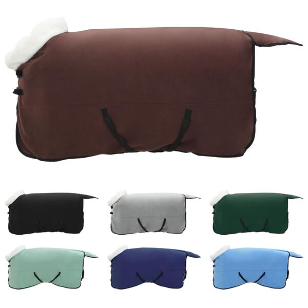 vidaXL Hestepledd Helt m&oslash;rk brun 135 cm Polar fleece