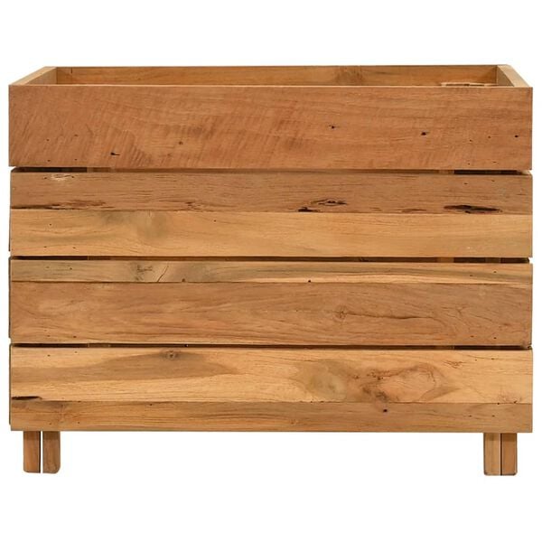 vidaXL H&oslash;ybed 50x40x38 cm resirkulert teak og st&aring;l