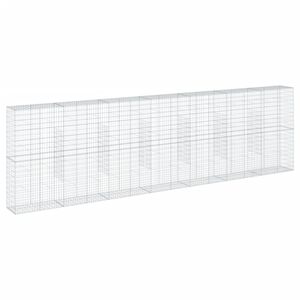 vidaXL Gabionkurv med deksel 700x50x200 cm galvanisert jern