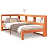 vidaXL Seng med bokhylle uten madrass voksbrun 75x190 cm heltre furu