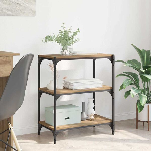 vidaXL Bokskap artisan eik 60 x 33 x 70,5 cm Ingeni&oslash;rtre og jern