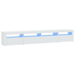 vidaXL TV-benk med LED-lys hvit 240x35x40 cm