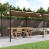 vidaXL Pergola med uttrekkbar tak gråbrun 589x292x230 cm