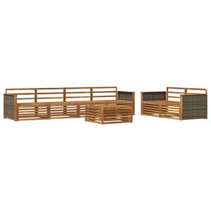 vidaXL Utend&oslash;rs sofa-sett 7 pcs Naturlig Solid akasietre