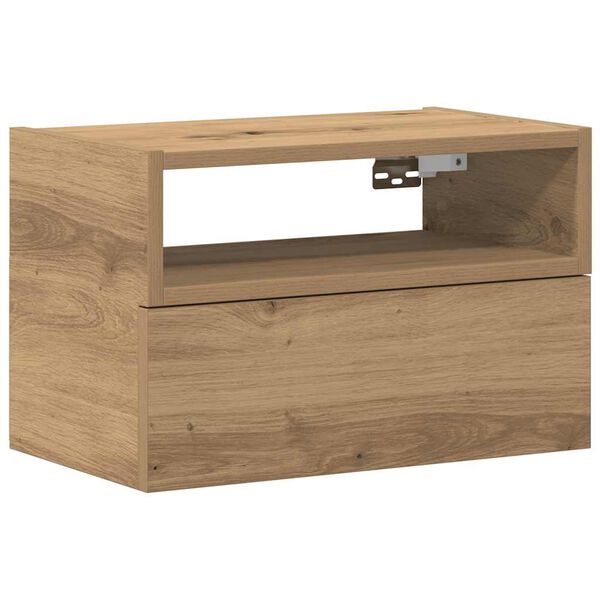 vidaXL Veggmontert nattbord artisan eik 45x26x28,5 cm