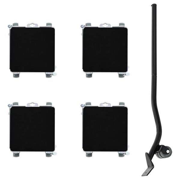 vidaXL M&oslash;belhjul 4 stk med l&oslash;fter 17,5x16x7,5 cm st&aring;l 1600 kg