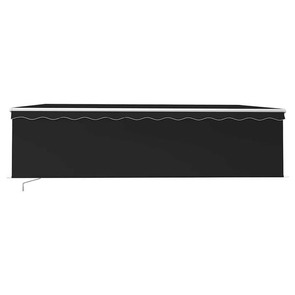 vidaXL Manuell uttrekkbar markise rullegardin og LED 5x3 m antrasitt