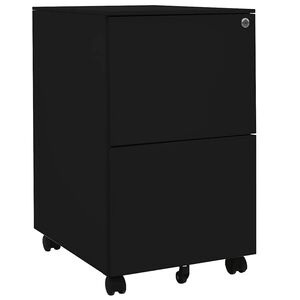 vidaXL Mobilt arkivskap svart 39x45x67 cm st&aring;l