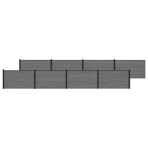 vidaXL Gjerdeplate 8 pcs WPC og Aluminium Gr&aring;