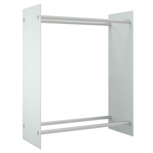 vidaXL Vedstativ hvit 80x35x100 cm herdet glass