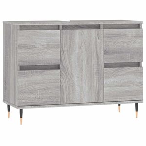 vidaXL Baderomsskap gr&aring; eik 80x33x60 cm konstruert tre
