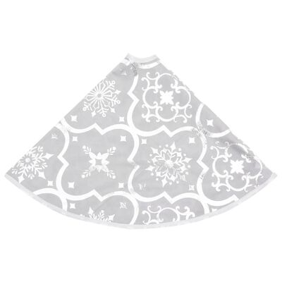 vidaXL Luksus juletreskjørt med sokk hvit 90 cm stoff