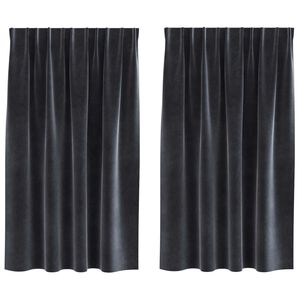 vidaXL Blendingsgardiner 2 pcs M&oslash;rkegr&aring; 140 x 140 cm Fl&oslash;yel
