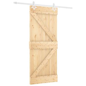 vidaXL Skyved&oslash;r Naturlig og Hvit 80 x 210 cm Heltre furu