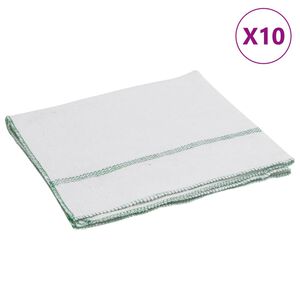vidaXL Pussekluter 10 stk hvit med gr&oslash;nne striper 50x60 cm