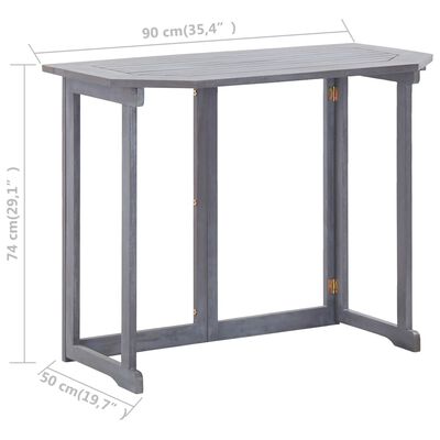 vidaXL Sammenleggbart balkongbord 90x50x74 cm heltre akasie