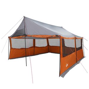 vidaXL Familietelt Gr&aring; og Oransje 450 x 400 x 265 cm Polyester og st&aring;l