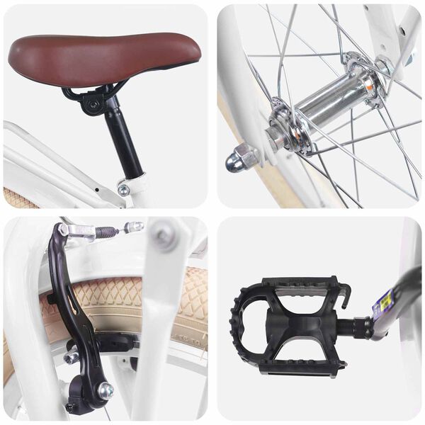 vidaXL Barnesykkel 20 Tommer for 6-11 &aring;r gammel Hvit