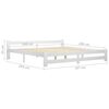 vidaXL Sengeramme med 4 skuffer hvit heltre furu 200x200 cm