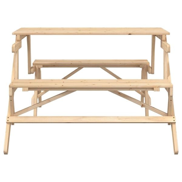 vidaXL Piknikbord med benker gran 2-i-1 konvertibelt