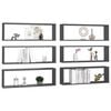 vidaXL Vegghyller kubeformet 6 stk gr&aring; 80x15x26,5 cm konstruert tre